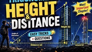 🔴Some Applications of Trigonometry | Height &amp; Distance | Lecture 3 | Class 10 Maths CBSE | LIVE📝