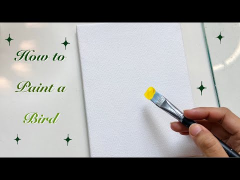How to paint a bird / Easy Acrylic painting tutorial for beginners