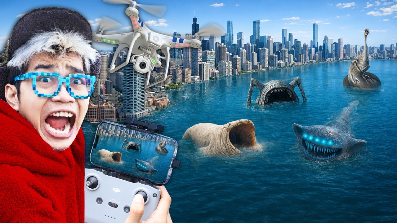 DRONE MENEMUKAN SEA EATER vs BLOOP vs EL GRAN MAJA di KEHIDUPAN NYATA! WARGA PANIK! (drone diserang)