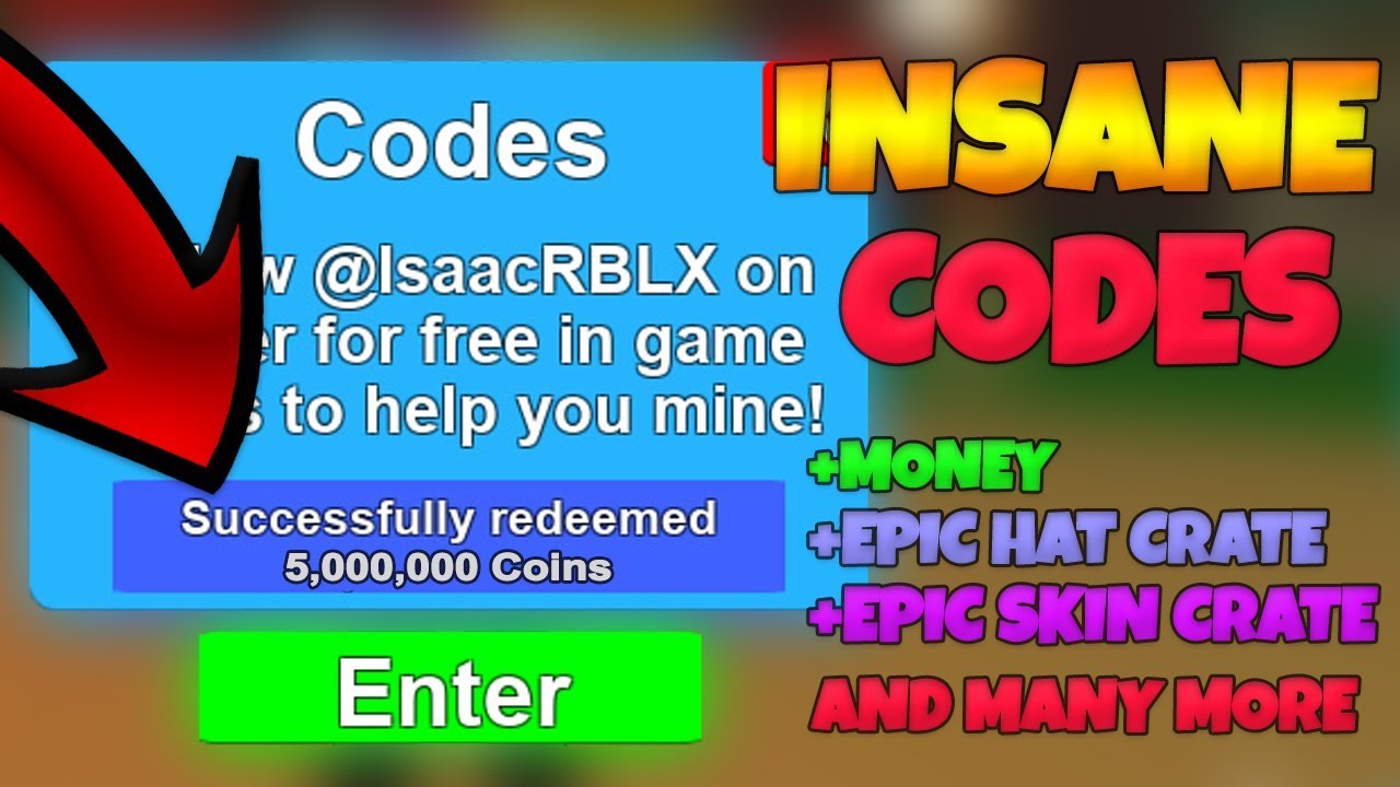 Insane New Legendary Codes Get Free Everything Mining Simulator Roblox - youtube codes for roblox miner simulator