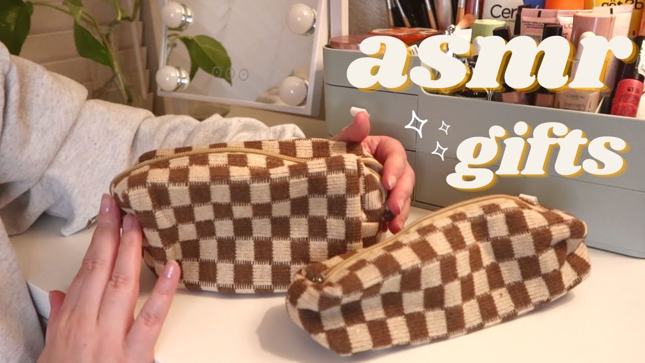 ASMR Gifts Show & Tell ✨ soft-spoken 💕 cozy rain  🌧 books, handbags, beauty, and tech
