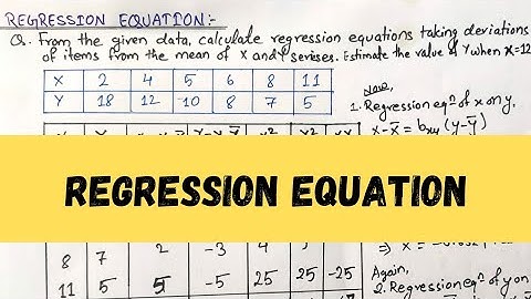 Regression Equation