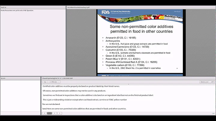 2014 Dietetics and Nutrition Webinar - Color Additives in Foods