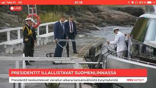 President putin arrives in Suomenlinna fortress with president of finland