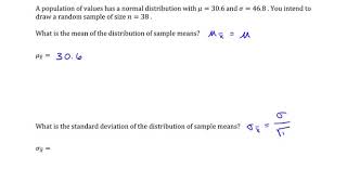 Normal Distributions: Sampling Distributions: Mean and Standard Deviation