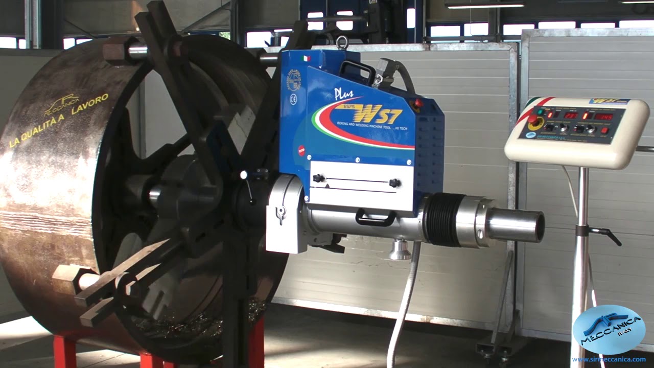 PORTABLE CNC MACHINE FACING LINE BORING WELDING BIG DIAMETER BEARING PIPE WIND MILL TURBINES SIR MEC