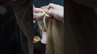 😱😱 Amazing 3 Strands Infinity Braid using Hair bands #HairHack #InfinityBraid #YTshort