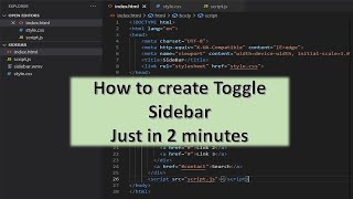 How to create Toggle Sidebar Menu just in 2 minutes
