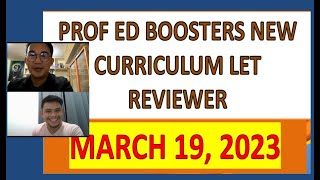 PROFESSIONAL EDUCATION NEW CURRICULUM BOOSTERS DRILL 2023 LET REVIEWER