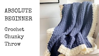 Chunky Crochet Blanket Tutorial with Trim StepByStep for Beginners Skip Ahead for Everyone Else!