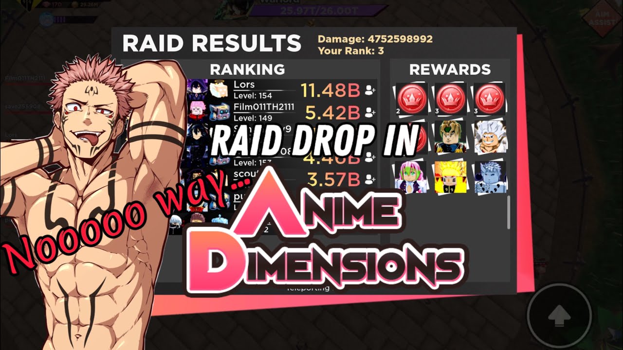 anime dimensions raid drops - YouTube