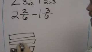 Subtracting Fractions Requiring Borrowing