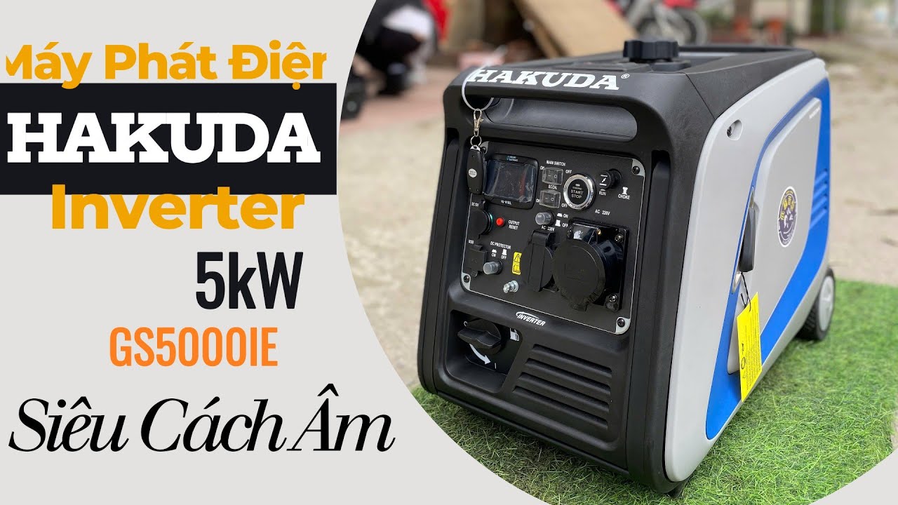 Máy Phát Điện Chạy Xăng 5Kw Hakuda GS5000IE Inverter Siêu Cách Âm