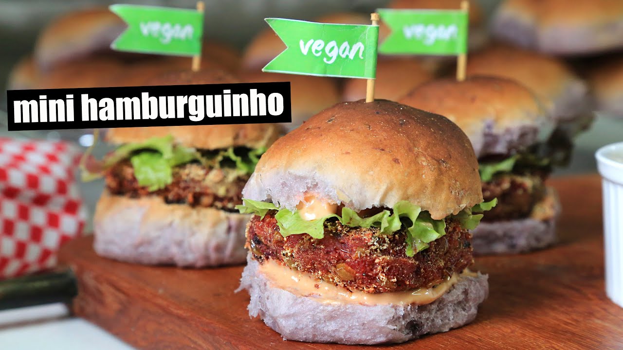 MINI HAMBURGUINHOS | PÃO ROXO E MINI HAMBÚRGUER DE LENTILHA | TNM Vegg
