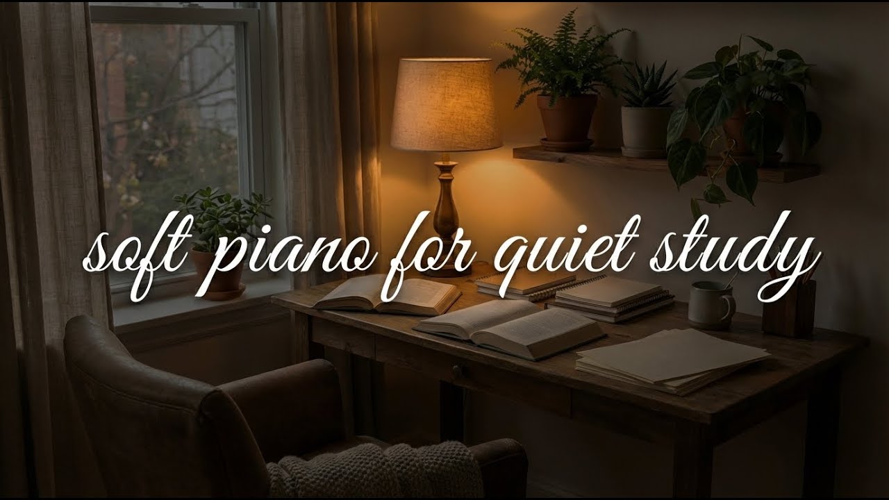 soft piano for quiet study 📚 warm, cozy focus music