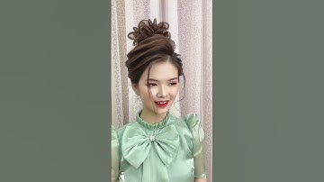 Kiểu tóc búi cao hàng triệu cô dâu yêu thích do học viên làm tại lớp cô Hạnh