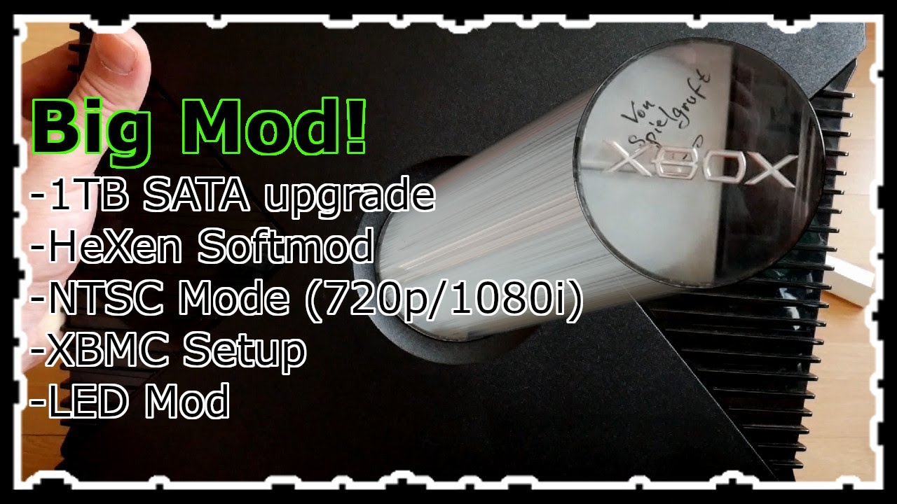 New XBox Classic upgrade - 1TB SATA, HeXen Softmod, 720p/1080i, XBMC Setup.... (GER)