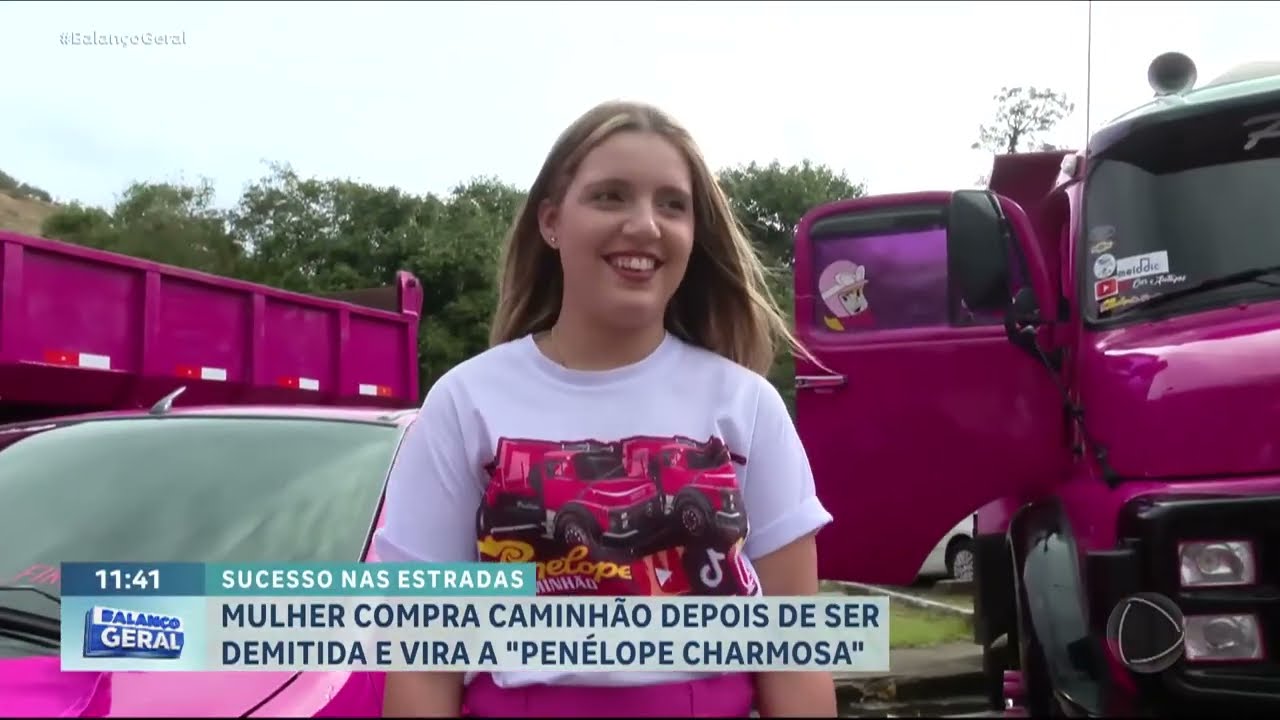 Mulher compra caminhão após ser demitida e vira a “Penélope Charmosa”