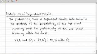 13-5 Probabilities of Independent and Dependent Events