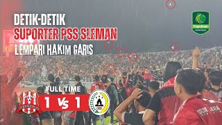 Detik-detik Suporter PSS Sleman Lempari Hakim Garis || DELTRAS FC 1 - 1 PSS SLEMAN