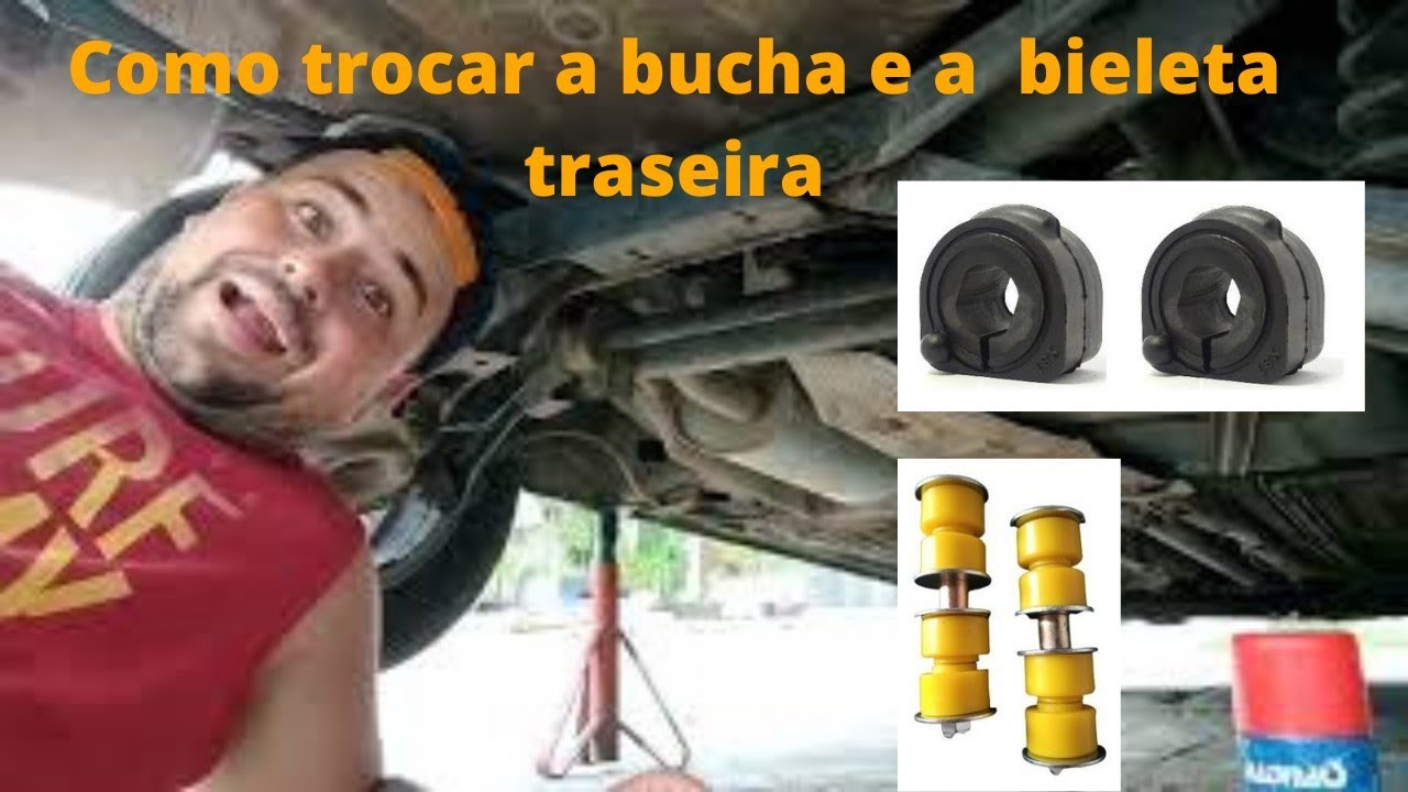 como trocar a bucha e a bieleta da barra estabilizadora traseira do Ford Focus