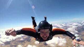 Peter passing his AFF course (levels 3, 5, 6, 7)