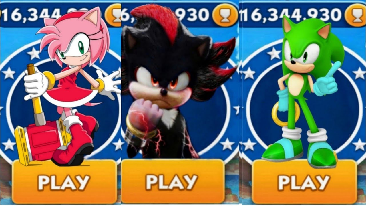 Sonic Dash - Warrior Amy VS Sir Shadow VS Pirtate Sonic _ Movie Sonic ...