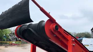 Ref 7747 Downs Box Filler Elevator With 4M X 600Mm Chevron Belt. Variable Speed Three Phase