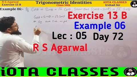 Class 10 Math Exercise 13 B Example 06 Trigonometric Identities || Trigonometric Identities