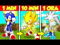 OGNI MINUTO DIVENTO IL SONIC PIU POTENTE SU MINECRAFT ITA!!