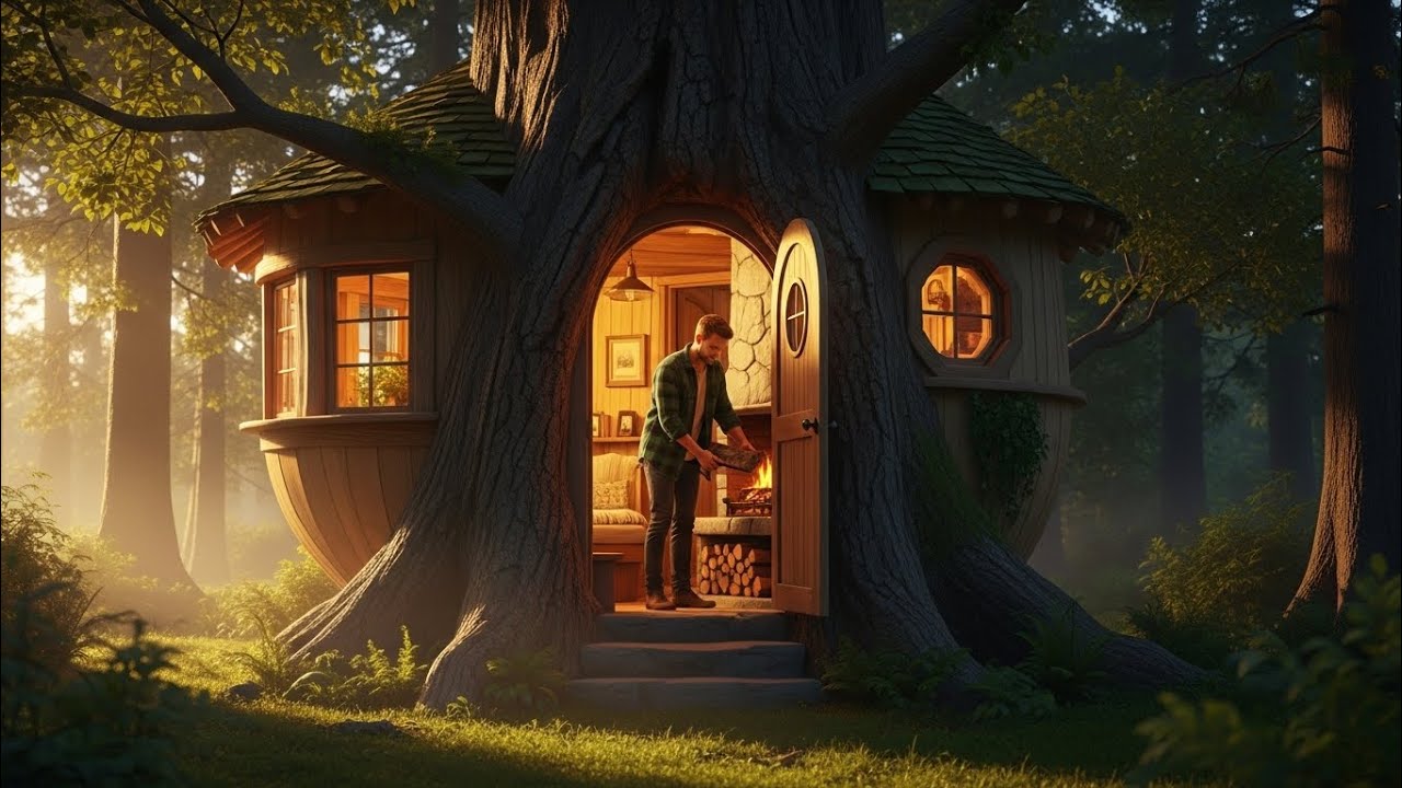 Forest Treehouse Life | Cooking, Eating & Sleeping ASMR 