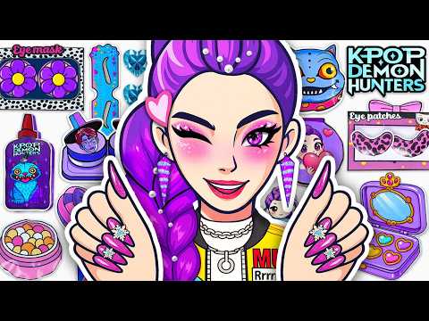 💋DIY de Papel💋Unboxing KPOP DEMON HUNTERS Huntrix Rumi 💍Cuidado de la Piel + Maquillaje ASMR💄Tina