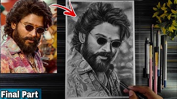 Pushpa 2 🔥Allu Arjun Drawing Sketch (Final Part),Realistic Shading Step By Step Tutorial, Allu Arjun