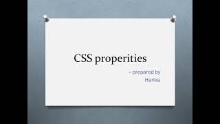 Lecture 13 || CSS Font property || WIT || Unit-1 || Harika v.s.v.