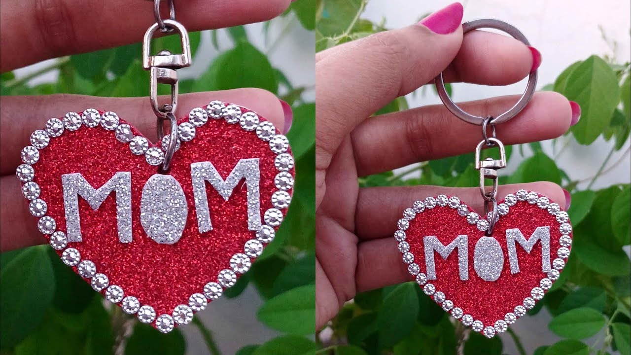 Mothers Day Gift Wooden Keyring Personalized Key Ring Engraved Maple