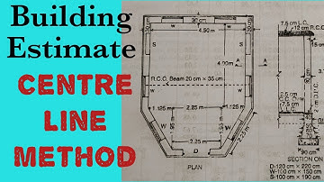Building estimate by centre line method of a pentagonal shape building