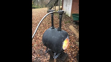 Building a forge from a propane tank part 4. Test firing