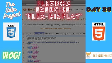 The Odin Project VLOG | Day 26 CODING For BEGINNERS | Flex-Layout CSS Exercise