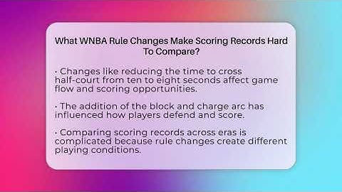What WNBA Rule Changes Make Scoring Records Hard To Compare? - Womens Hoops Hub