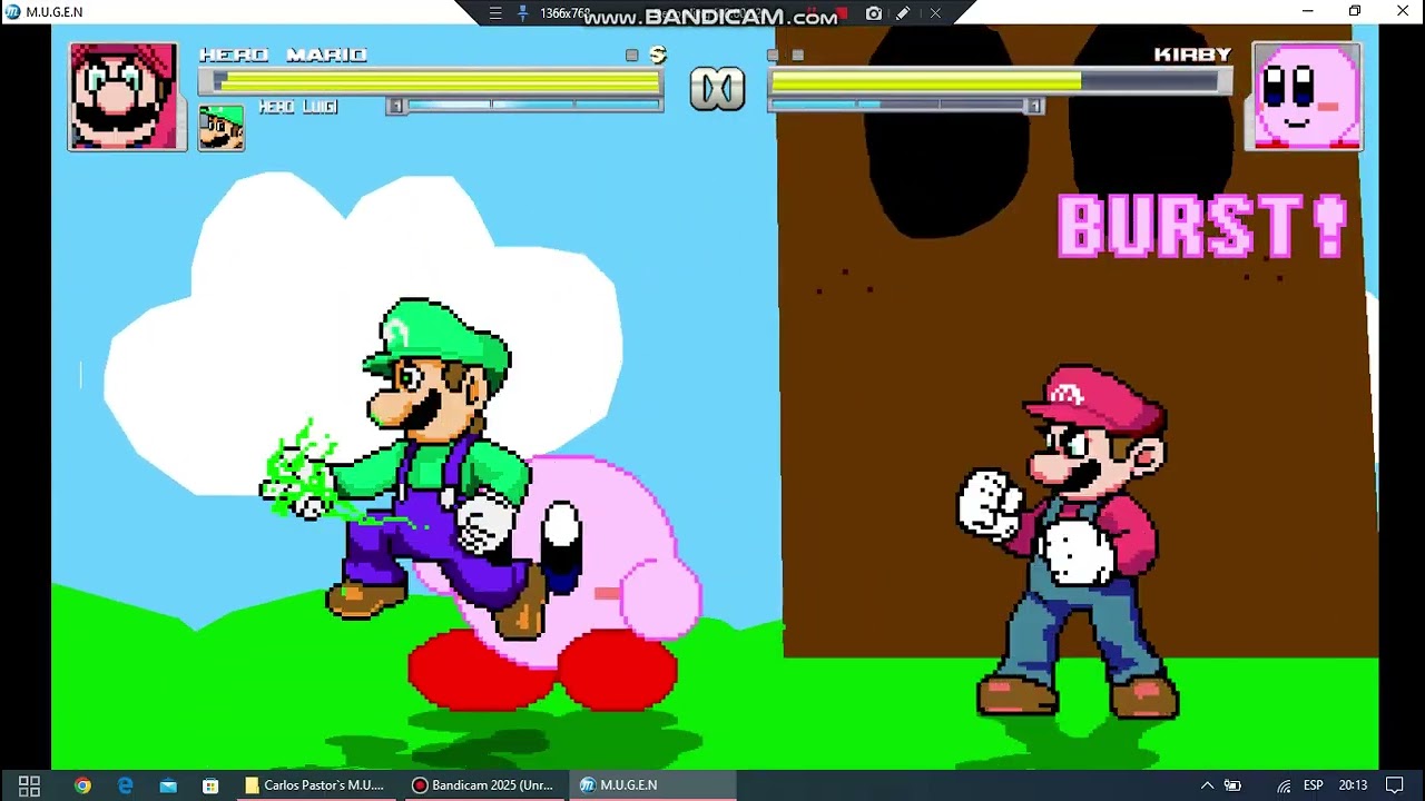 Carlos Pastor`s MUGEN: Hero Luigi and Hero Mario VS Kirby
