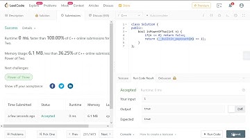 LeetCode #231 Power of Two - Fastest Solution in C++