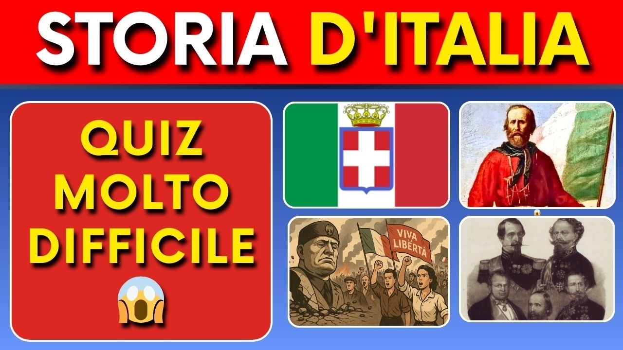 QUIZ STORIA D’ITALIA 🇮🇹 | Livello ESTREMO 🔥 Domande da Concorso Pubblico