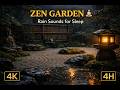 Nara Zen Garden 🏯 | Rain Sounds for Sleep | 4K • 4H