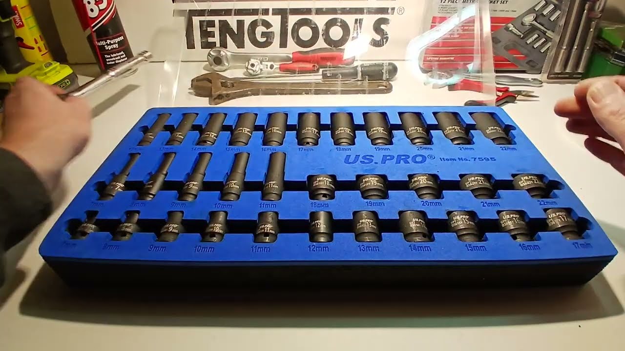 US Pro 3/8 impact socket set, solid, value for money set.