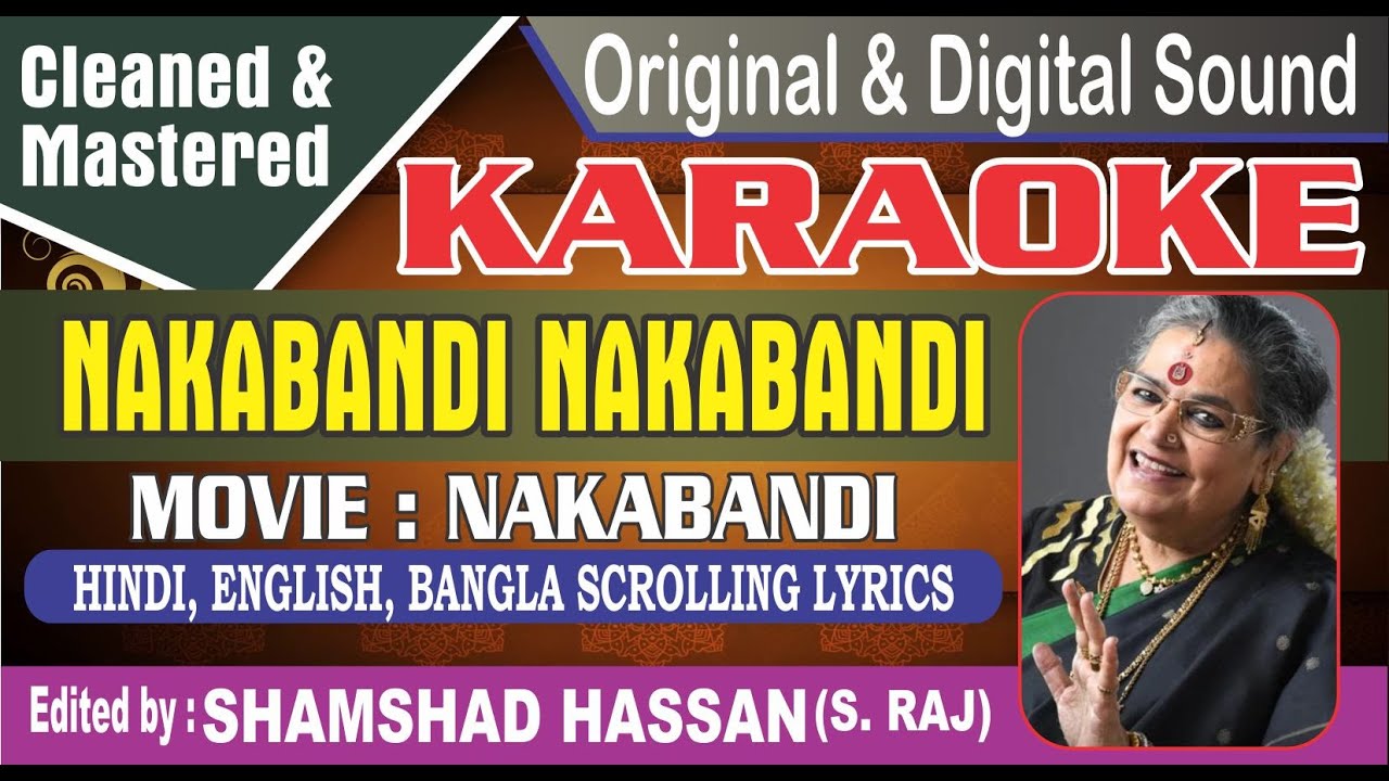 Naakabandi Karaoke Usha Uthup   Bappi Lahiri   Movie Nakabandi With Lyrics By Shamshad Hassan