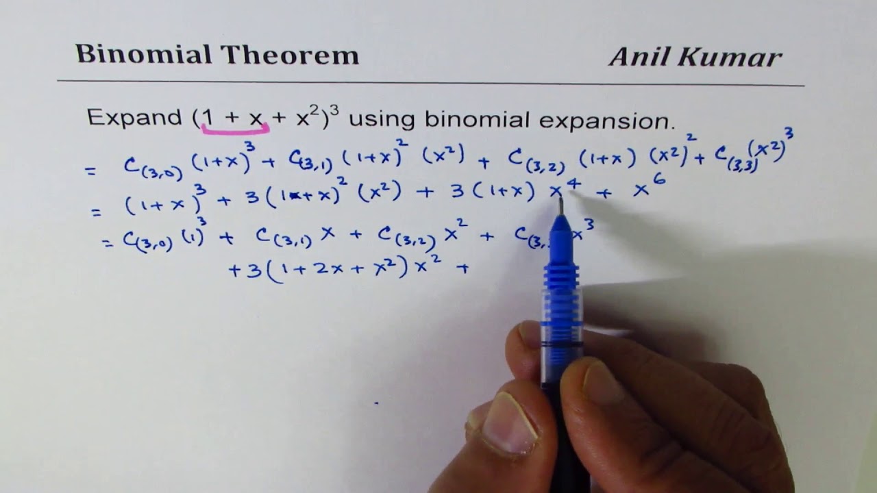 Pre Calculus Expand Trinomial Using Binomial Theorem Youtube