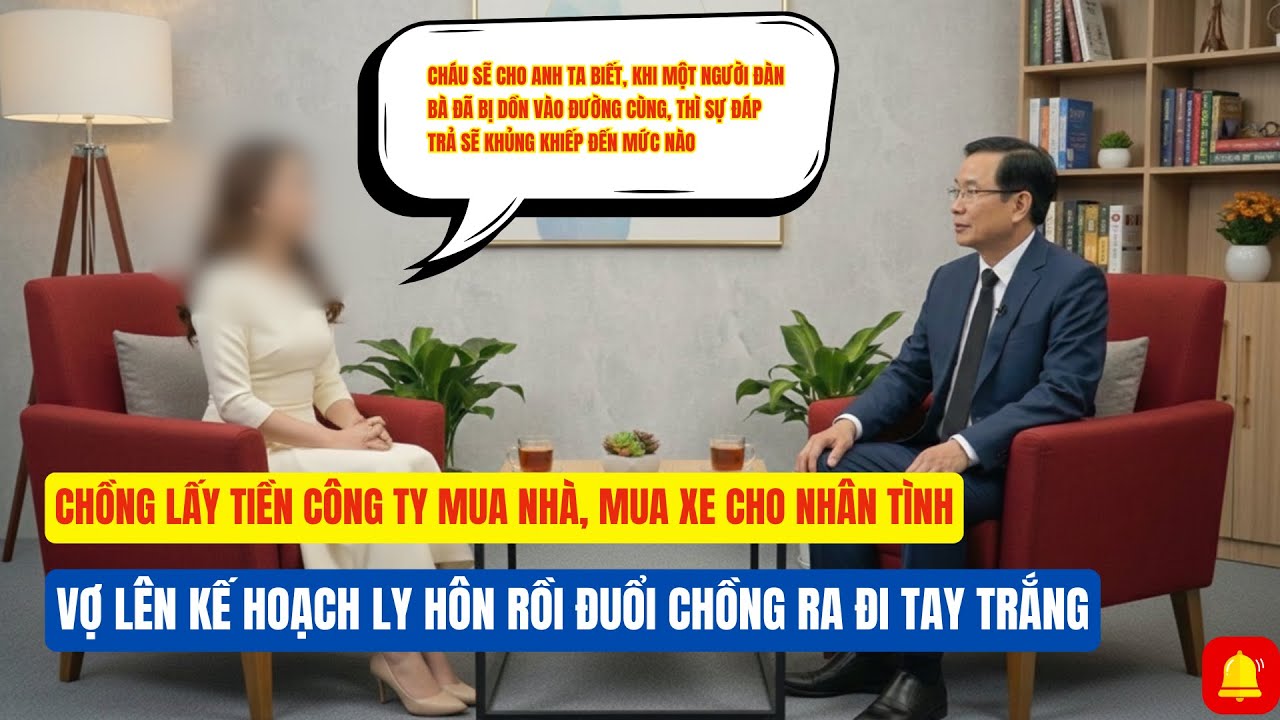 CHỒNG LẤY TIỀN CÔNG TY MUA NHÀ CHO NHÂN TÌNH, VỢ LÊN KẾ HOẠCH LY HÔN RỒI ĐUỔI CHỒNG RA ĐI TAY TRẮNG