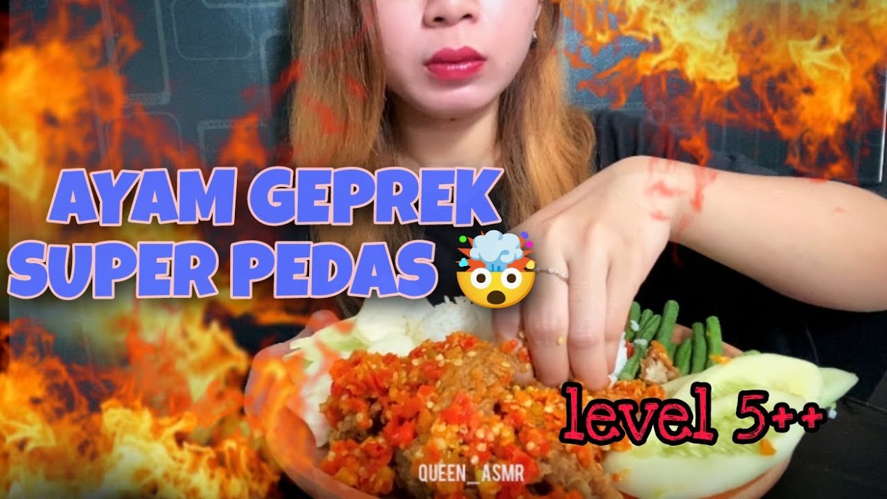 ASMR SUPER PEDAS 🤯 AYAM GEPREK SAYAP LEVEL HOT 🔥