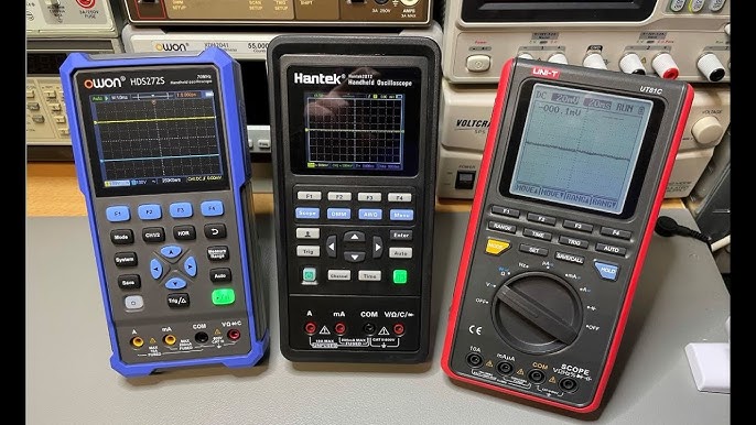 HANMATEK Handheld Digital Oscilloscope 100Mhz Bandwidth with 2 Channels  HO102 3.5TFT Mini Oscilloscope, 2 in 1 Oscilloscope and Multimeter,  Backlit