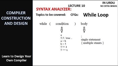 L11 | While Statement CFG | Parse Tree | Compiler Design | While loop Grammar | Syntax | Hindi